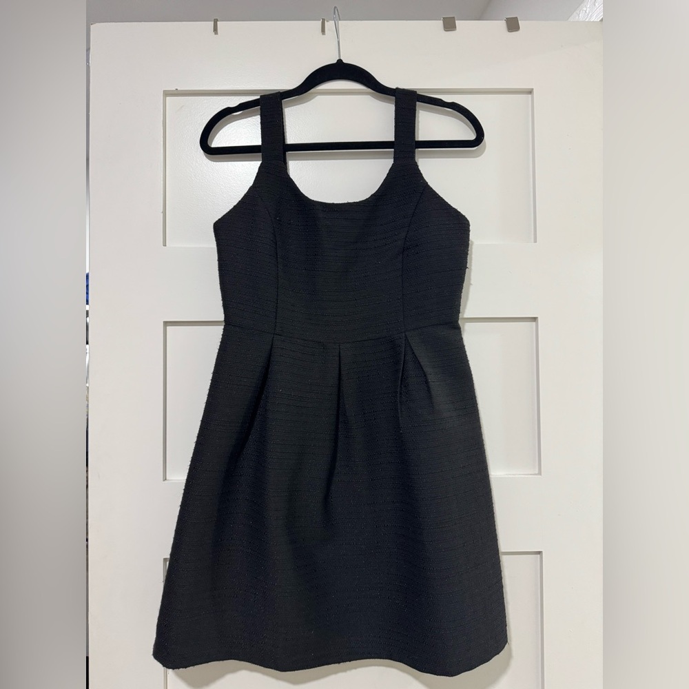 Ya Los Angeles Black Pleated A-Line Mini Dress